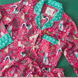 Printfresh Sledding Dogs “Happy Howlidays” Organic Cotton Pajama Set, XS